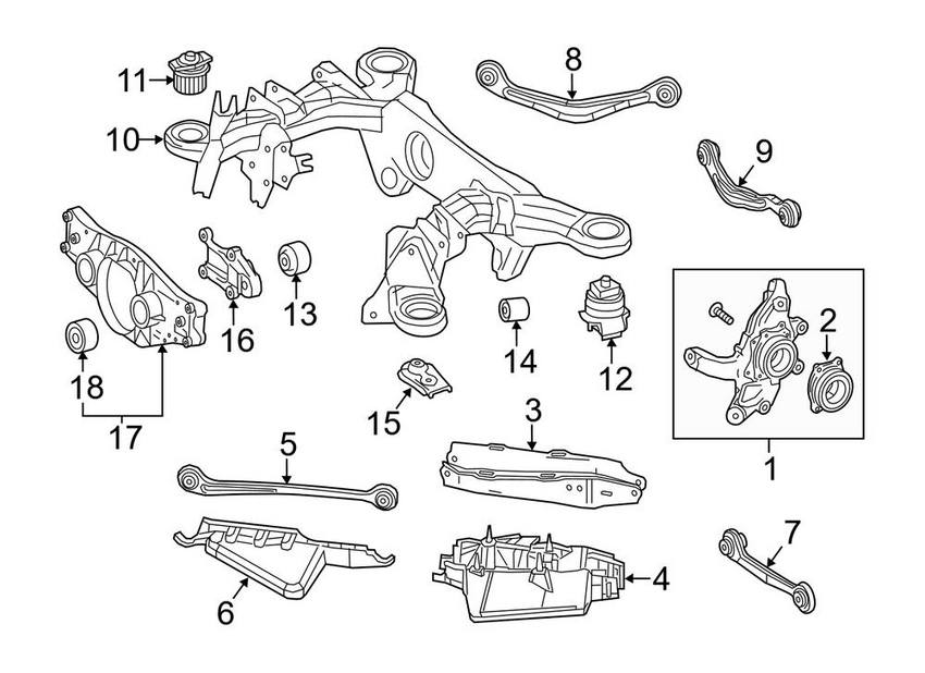 Mercedes Suspension Control Arm - Rear Passenger Right 2223500292